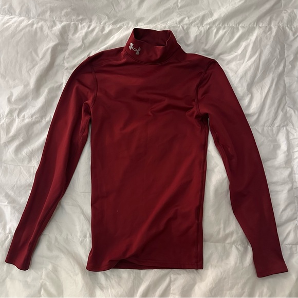 Limited Edition Under Armour Coldgear Elite Mock Compression Longsleeve - Red - Picture 1 of 5